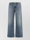 Agolde Wide-leg Faded Wash Denim Trousers With Five Pockets