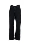 Agolde Wide Leg Five-pocket Jeans With Zip Fastener In Black