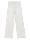 Agolde 'luna' White Jeans With Logo Patch On The Rear And Fringed Hem