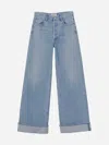 Agolde Wide Leg Jeans In Blue