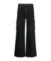 Agolde Minka Wide Leg Cargo Jeans In Black
