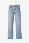 Agolde Crossed Denim Wide Leg Pants In Denim Light Blue