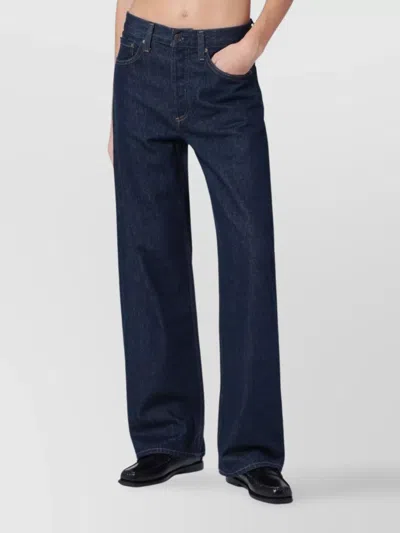 Agolde Wide-leg Jeans With Five Pockets And Belt Loops In Blue