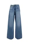 Agolde Wide-leg Light Blue Denim Jeans With Classic Five-pocket Design In Blue