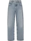 Agolde Wide-leg Light Blue Denim Trousers In Gray