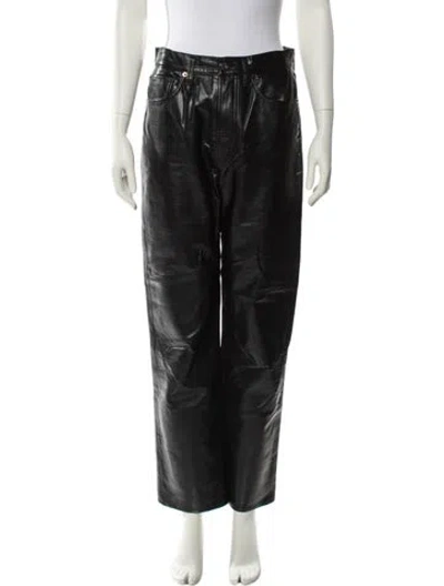 Pre-owned Agolde Wide Leg Pants In Black