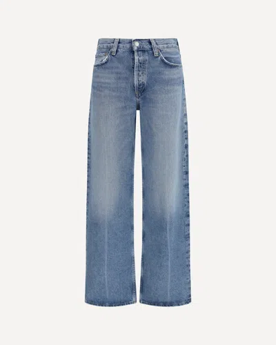 Agolde Wide-leg Creased Jeans In Blue