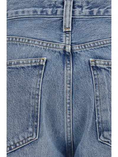 Agolde Wide-leg Creased Jeans In Blue