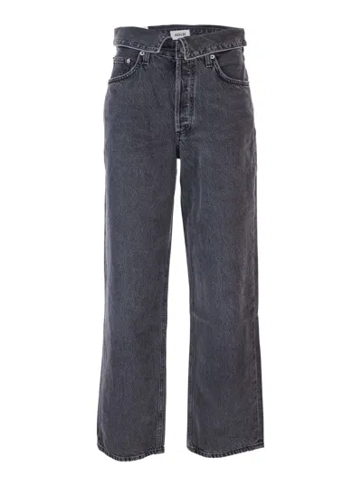 Agolde Wide-leg Denim Jeans In Black
