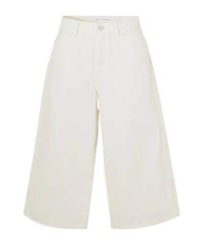 Agolde Wide-leg Denim Shorts In White