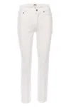 Agolde Willow Mid Rise Slim Crop Jeans In Sour Cream In White