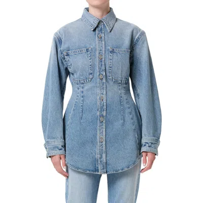 Agolde Wilma Denim Shirt In Blue