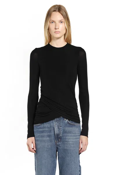 Agolde Woman Black T-shirts & Tank Tops In Blue