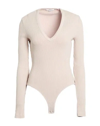 Agolde Woman Bodysuit Beige Size M Organic Cotton, Elastane In Neutral