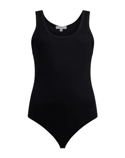 Agolde Woman Bodysuit Black Size L Viscose, Polyester, Elastane In Animal Print