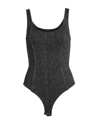 Agolde Woman Bodysuit Black Size S Rayon, Polyester, Elastane