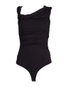 Agolde Woman Bodysuit Dark Purple Size Xs Modal, Elastane In Purple