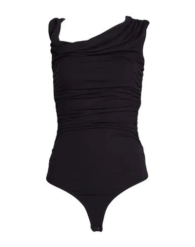 Agolde Woman Bodysuit Dark Purple Size Xs Modal, Elastane