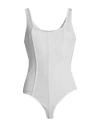 Agolde Woman Bodysuit Light Grey Size M Organic Cotton, Lyocell, Elastane In Grey