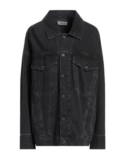 AGOLDE AGOLDE WOMAN DENIM OUTERWEAR BLACK SIZE L COTTON, RECYCLED COTTON