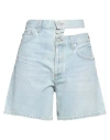 Agolde Cut-out Waistband Denim Shorts In Blue