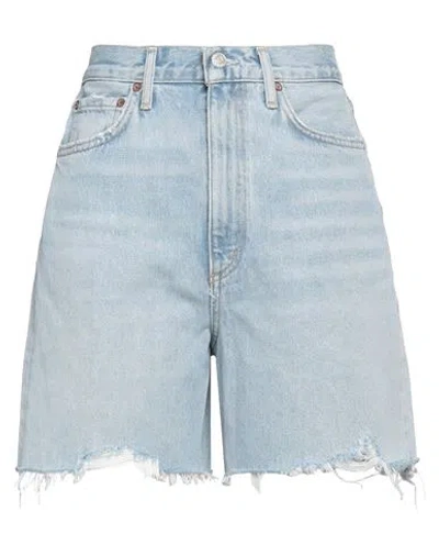 Agolde Woman Denim Shorts Blue Size 27 Organic Cotton, Pre-consumer Recycled Cotton, Post-consumer R In Brown