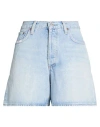 Agolde Urban Baggy Denim Shorts With Belt Loops In Blue