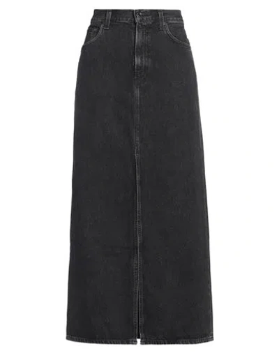 Agolde Woman Denim Skirt Black Size 28 Cotton, Pre-consumer Recycled Cotton