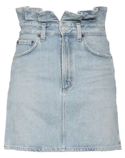 Agolde Woman Mini Skirt Blue Size 32 Organic Cotton