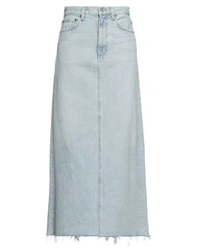 AGOLDE AGOLDE WOMAN DENIM SKIRT BLUE SIZE 29 ORGANIC COTTON