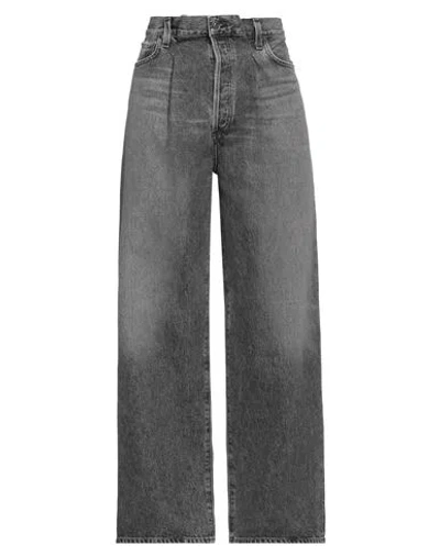 Agolde Grey Jeans With Low Waist And Wide Leg