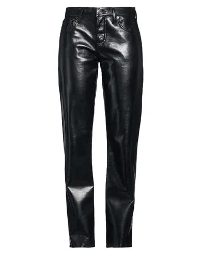 Agolde Woman Pants Black Size 24 Recycled Leather, Polyurethane, Viscose, Polyester