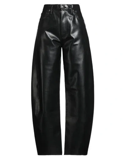 Agolde Woman Pants Black Size 28 Recycled Leather, Polyurethane, Polyester, Viscose