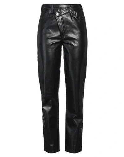 Agolde Woman Pants Black Size 28 Recycled Leather, Polyurethane, Viscose, Polyester