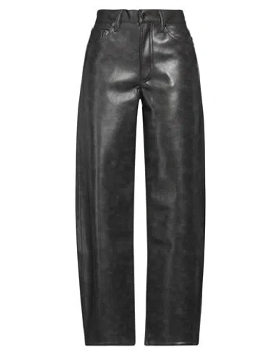 Agolde Woman Pants Charcoal Size 26 Recycled Leather, Polyurethane, Polyester