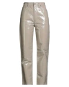 Agolde Woman Pants Taupe Size 29 Recycled Leather, Polyurethane, Viscose, Polyester In Brown