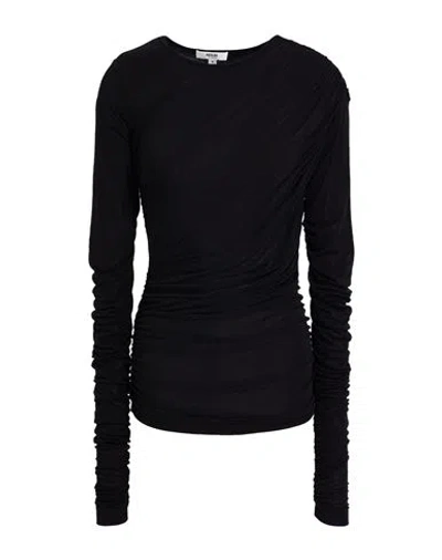 Agolde Woman T-shirt Black Size L Lyocell, Elastane