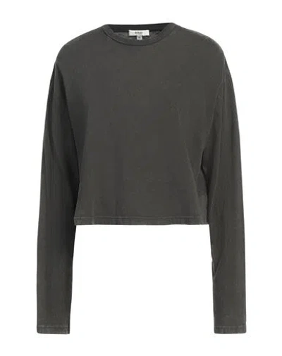 Agolde Woman T-shirt Charcoal Size L Cotton In Grey