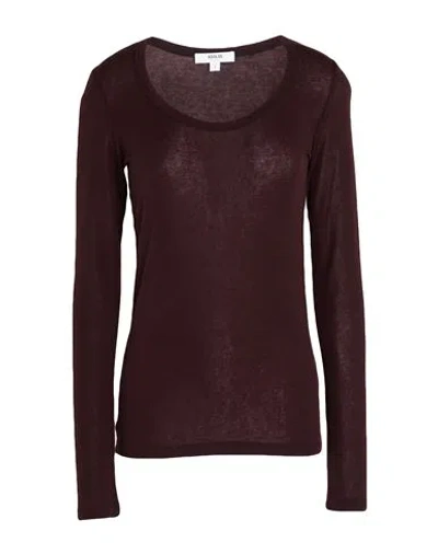 Agolde Woman T-shirt Chocolate Brown Size S Lyocell, Elastane In Burgundy