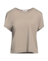 Agolde Woman T-shirt Khaki Size S Modal, Supima In Beige