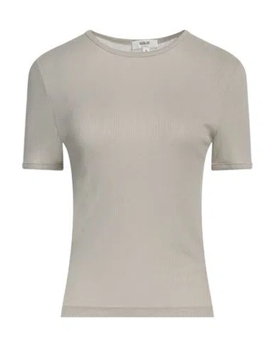 Agolde Woman T-shirt Sage Green Size L Viscose, Elastane