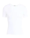 Agolde Woman T-shirt White Size L Viscose, Elastane