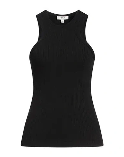 Agolde Poppy Ribbed Tank Top In Black