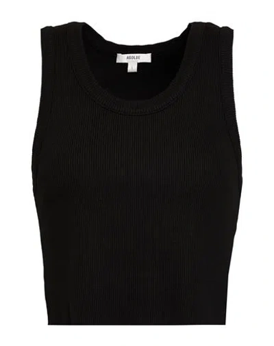 Agolde Woman Tank Top Black Size L Organic Cotton, Lyocell, Elastane