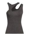 Agolde Woman Tank Top Dark Brown Size L Rayon, Polyester, Elastane In Brown