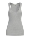 Agolde Poppy Ribbed Stretch Organic Cotton And Tencel Lyocell-blend Jersey Tank In Grey