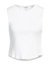 Agolde Woman Tank Top White Size L Organic Cotton, Lyocell, Elastane
