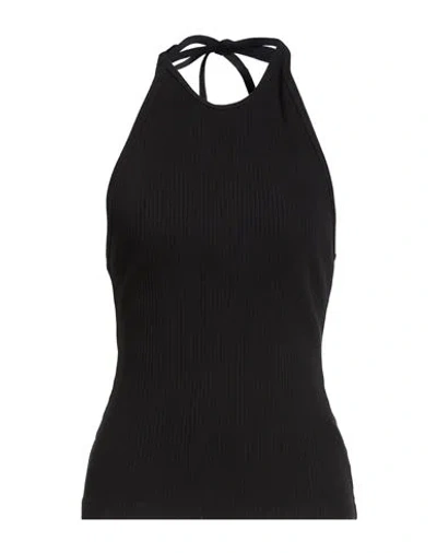 Agolde Woman Top Black Size L Organic Cotton, Elastane