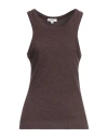 Agolde Woman Top Dark Brown Size L Polyester, Cotton, Rayon In Brown