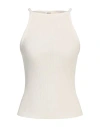 Agolde Woman Top Ivory Size M Organic Cotton, Elastane